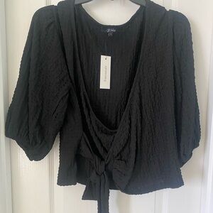 Women’s black wrap top